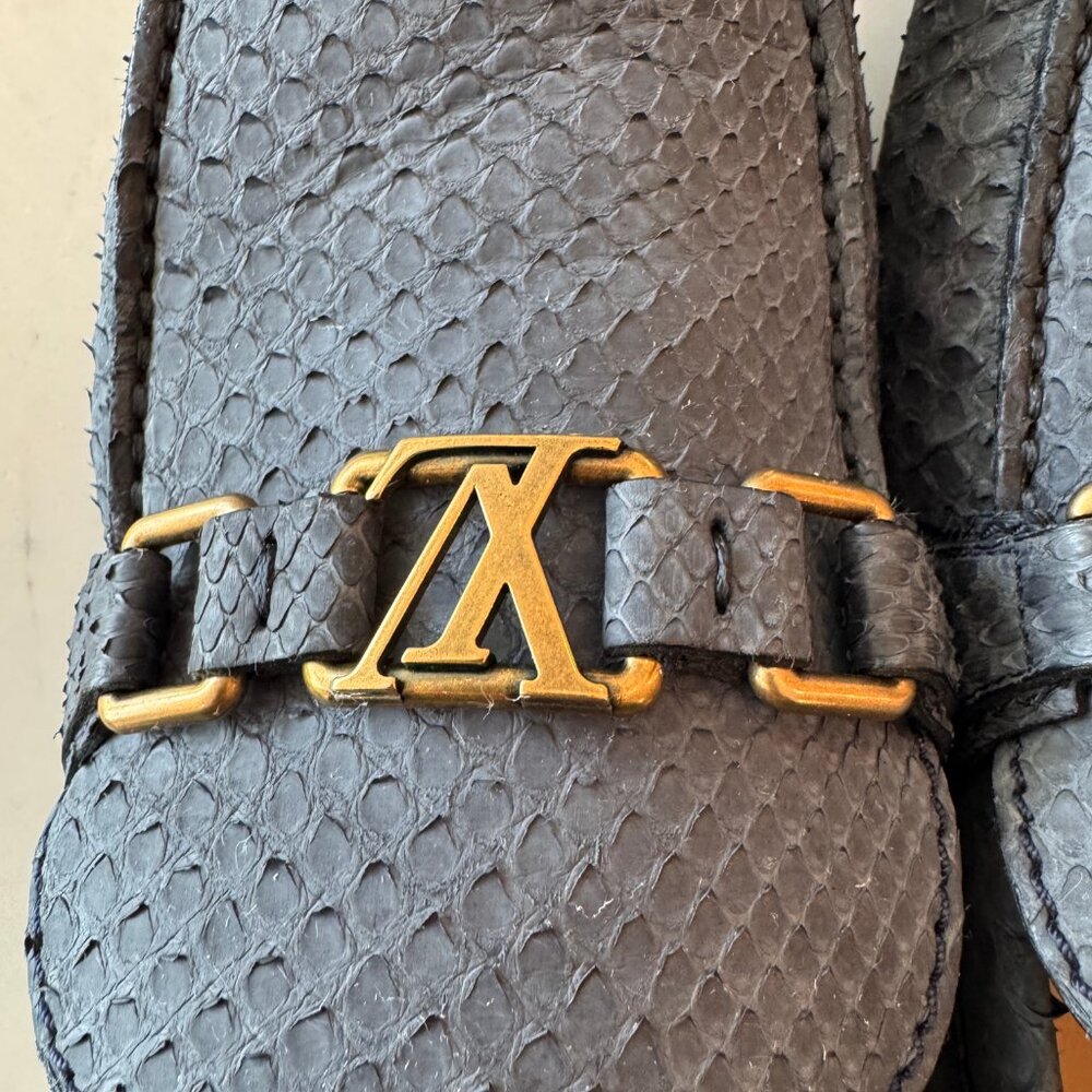 Hockenheim Lv Python Snakeskin Leather Shoes - image 2
